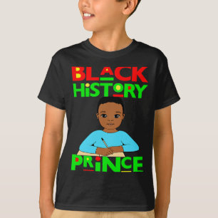 Zwarte Geschiedenis Prins Melanine Jongen Zoon Bru T-shirt