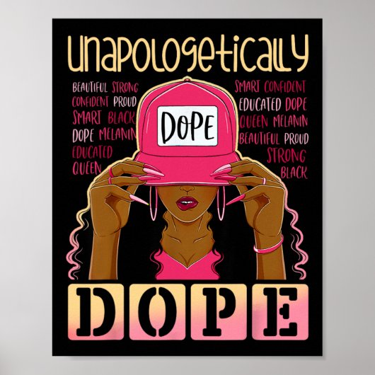 Zwarte geschiedenis Queen Afro Unapologetically Dr Poster (Voorkant)