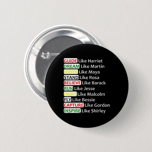 Zwarte geschiedenis ronde button 5,7 cm (Voorkant /achterkant)