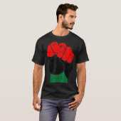 Zwarte geschiedenis Rood Zwart en Groene Pride Fis T-shirt (Voorkant volledig)