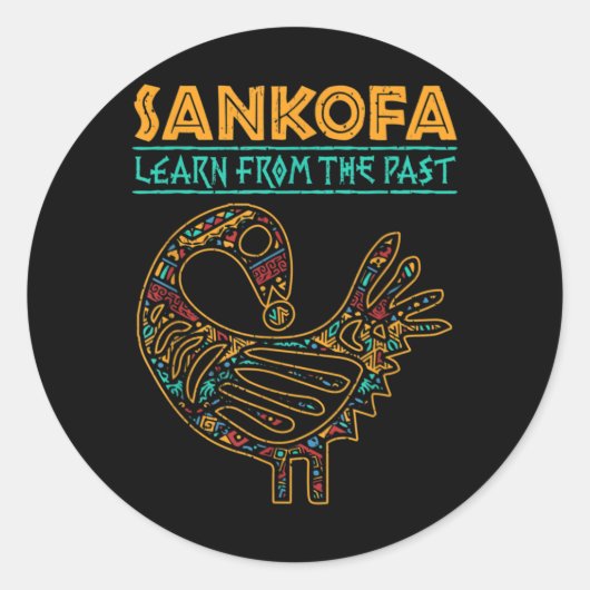 Zwarte Geschiedenis Sankofa African Bird Junenth Ronde Sticker (Voorkant)
