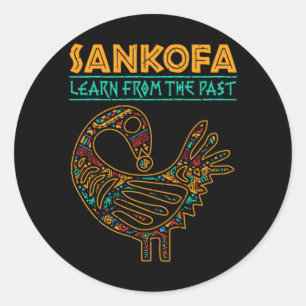 zwarte geschiedenis sankofa afrikaanse vogel junet ronde sticker
