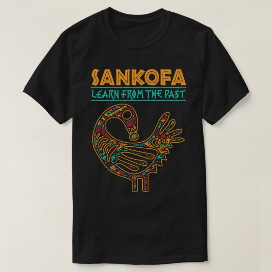 Zwarte Geschiedenis Sankofa Afrikaanse vogel Leer  T-shirt (Design voorkant)