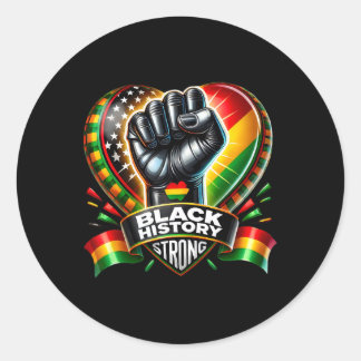 Zwarte Geschiedenis Sterke Maand Geschenk Afro-Ame Ronde Sticker