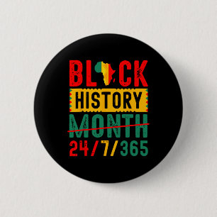Zwarte Geschiedenis T Shirten Zwarte Geschiedenis  Ronde Button 5,7 Cm