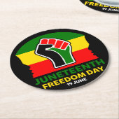 Zwarte geschiedenis van de 11e Dag van de Vrijheid Ronde Kartonnen Onderzetter (Gebogen)