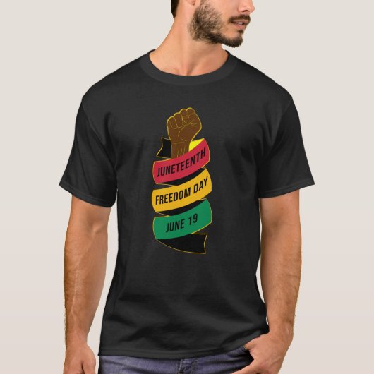 Zwarte geschiedenis van de 11e Dag van de Vrijheid T-shirt (Voorkant)