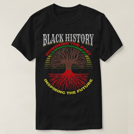 Zwarte geschiedenis van de Afrikaanse Amerikaanse  T-shirt (Design voorkant)
