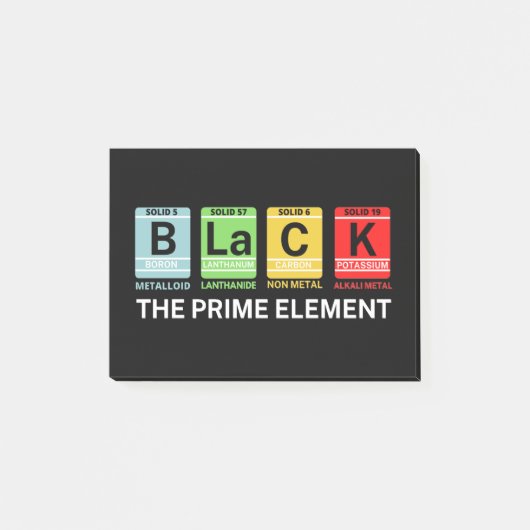 Zwarte geschiedenis van het eerste element post-it® notes (Voorkant)