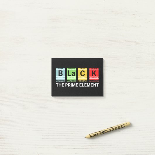 Zwarte geschiedenis van het eerste element post-it® notes (Op bureau)