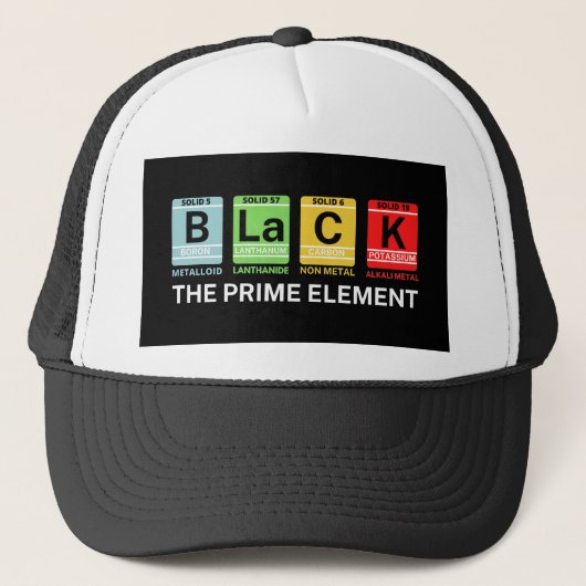 Zwarte geschiedenis van het eerste element trucker pet (Voorkant)