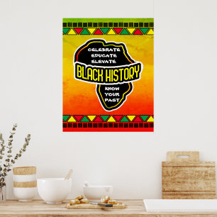 Zwarte Geschiedenis vieren met Afrikaanse kaart op Poster
