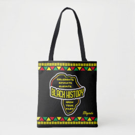 Zwarte geschiedenis vieren met Afrikaanse kaart op Tote Bag