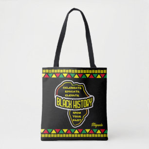 Zwarte geschiedenis vieren met Afrikaanse kaart op Tote Bag