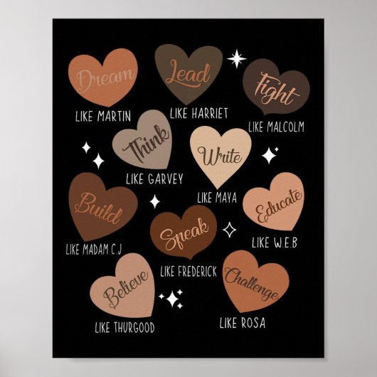 Zwarte geschiedenis vieren met opgeleide leider He Poster (Voorkant)