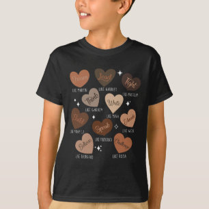 Zwarte geschiedenis vieren met opgeleide leider He T-shirt