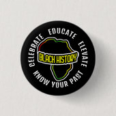 Zwarte Geschiedenis vieren op BLACK Ronde Button 3,2 Cm (Voorkant)