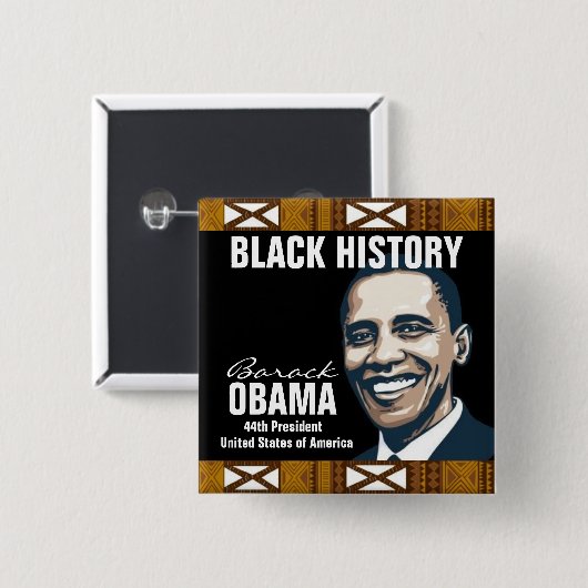 ZWARTE GESCHIEDENIS VIERKANTE BUTTON 5,1 CM (Voorkant /achterkant)