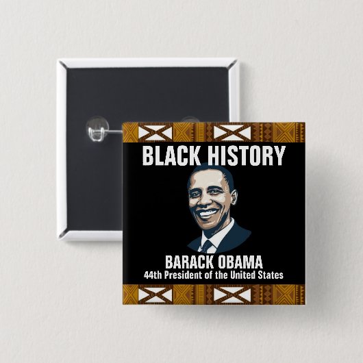 ZWARTE GESCHIEDENIS VIERKANTE BUTTON 5,1 CM (Voorkant /achterkant)