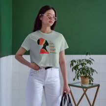 Zwarte Geschiedenis Vrouw Mooie Magische Print T-s