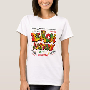 Zwarte Geschiedenis Zwarte Trots Afro-Amerikaanse T-shirt