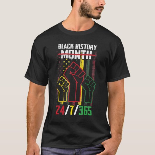 Zwarte geschiedenismaand 247365 Afrikaanse Afro-Am T-shirt (Voorkant)