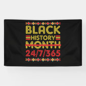 Zwarte geschiedenismaand 24 7 362 dagen Afrikaans- Spandoek (Horizontaal)