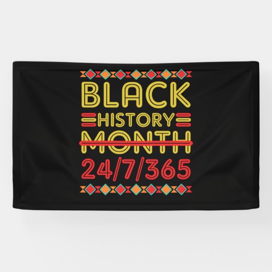Zwarte geschiedenismaand 24 7 362 dagen Afrikaans- Spandoek (Horizontaal)