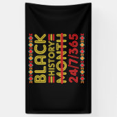 Zwarte geschiedenismaand 24 7 362 dagen Afrikaans- Spandoek (Verticaal)