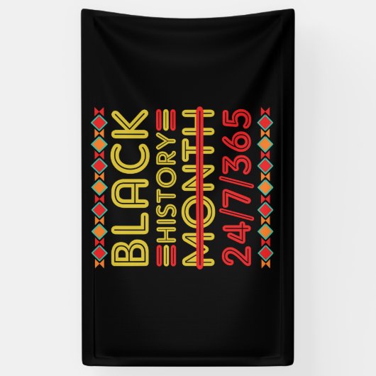 Zwarte geschiedenismaand 24 7 362 dagen Afrikaans- Spandoek (Verticaal)