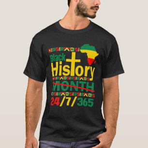 Zwarte geschiedenismaand 24-7-365 Zwarte geschiede T-shirt