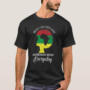 Zwarte geschiedenismaand Aba Quote Therapist Flag T-shirt
