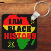 Zwarte geschiedenismaand, Afrikaans-amerikaans Sleutelhanger (Achterkant)