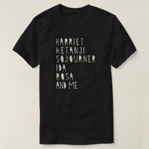 Zwarte geschiedenismaand, beroemde zwarte vrouweli t-shirt