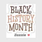 Zwarte geschiedenismaand bruine laptop | Afgesnede Sticker (Vel)