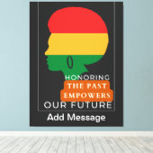 Zwarte geschiedenismaand canvas afdruk (Insitu (Houten vloer))