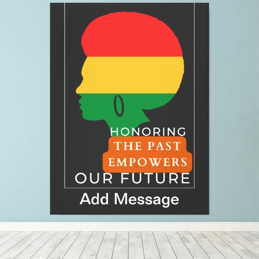 Zwarte geschiedenismaand canvas afdruk (Insitu (Houten vloer))