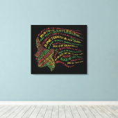 Zwarte geschiedenismaand canvas afdruk (Insitu (Houten vloer))