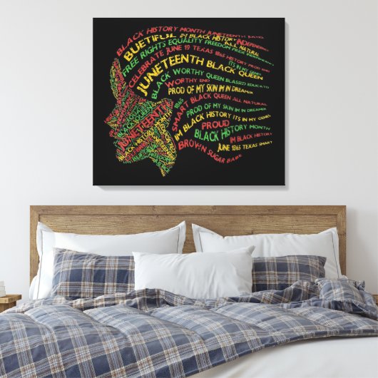 Zwarte geschiedenismaand canvas afdruk (Insitu (Slaapkamer))