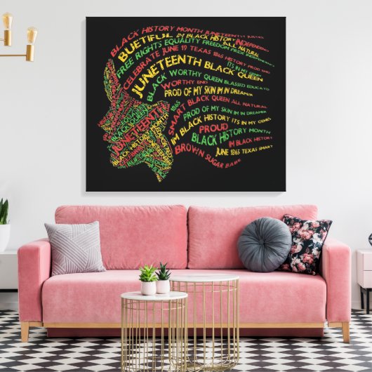 Zwarte geschiedenismaand canvas afdruk (Insitu (Woonkamer))