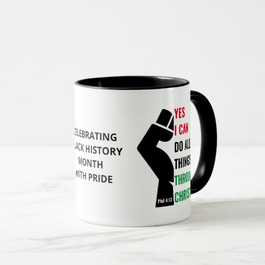 Zwarte geschiedenismaand Christelijk JA IK KAN Mok (Voorkant rechts)