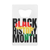 Zwarte geschiedenismaand creditkaart flessenopener (Achterkant)