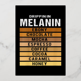 Zwarte geschiedenismaand Drippin Melanin Folie Feestdagenkaart