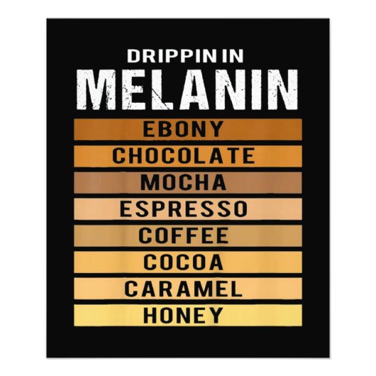 Zwarte geschiedenismaand Drippin Melanin Foto Afdruk (Voorkant)