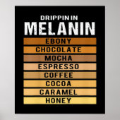 Zwarte geschiedenismaand Drippin Melanin Poster (Voorkant)