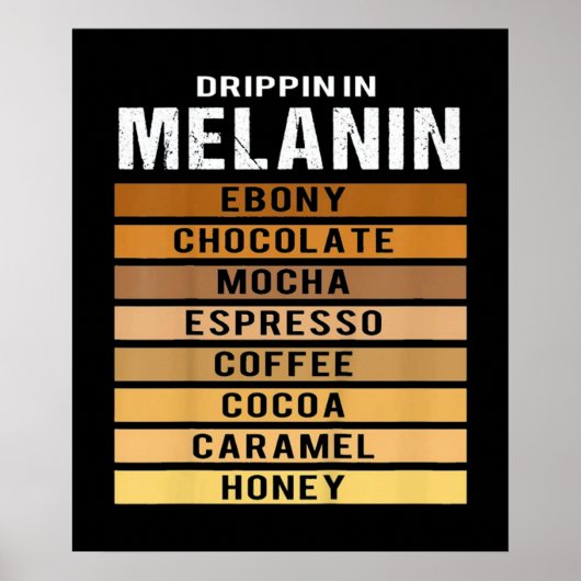 Zwarte geschiedenismaand Drippin Melanin Poster (Voorkant)