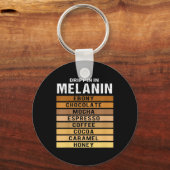 Zwarte geschiedenismaand Drippin Melanin Sleutelhanger (Voorkant)