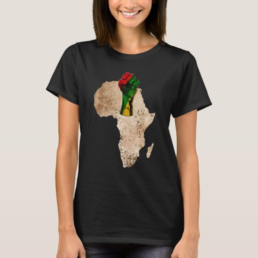 Zwarte-geschiedenismaand Eerste Afrikaanse Afro Pr T-shirt (Voorkant)