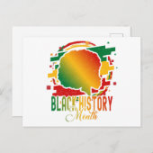 Zwarte geschiedenismaand feestdagenkaart (Voorkant / Achterkant)