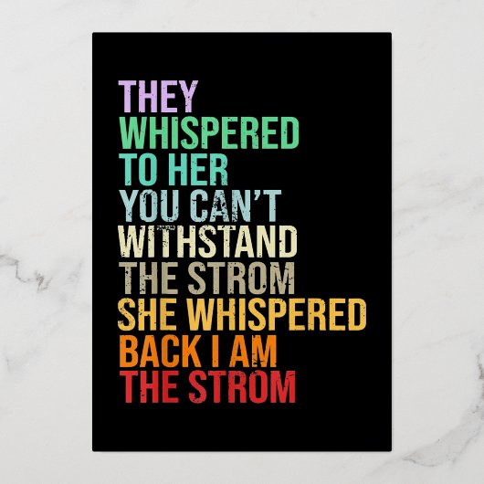 Zwarte geschiedenismaand folie feestdagenkaart (Voorkant)